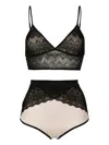 Lethicia Bronstein Lace-trim Lingerie Set (set Of Two) In Neutrals
