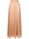 Lethicia Bronstein Mariah Lurex Maxi Skirt In Brown
