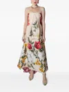 Lethicia Bronstein Marigold Double-print Strapless Maxi Dress