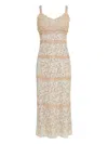Lethicia Bronstein Melissa Lace-panelled Embellished Midi Dress