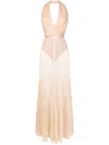 Lethicia Bronstein Milena Sheer-panel Maxi Dress In Pink