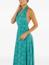 Lethicia Bronstein Nala Halterneck Floral Dress In Blue