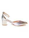 Lethicia Bronstein Pointed-toe Ankle-strap Shoes In Silver