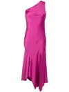 Lethicia Bronstein Satin-finish One-shoulder Dress In Pink