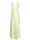 Lethicia Bronstein Satin-finish Open-back Maxi Dress In Green