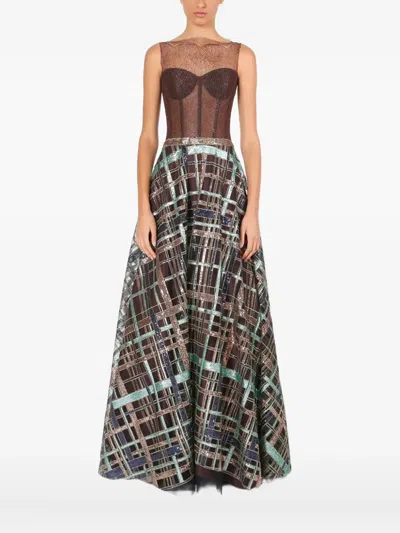 Lethicia Bronstein Têmis Panelled Dress In Brown