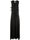 Lethicia Bronstein Teres Satin Maxi Dress In Black
