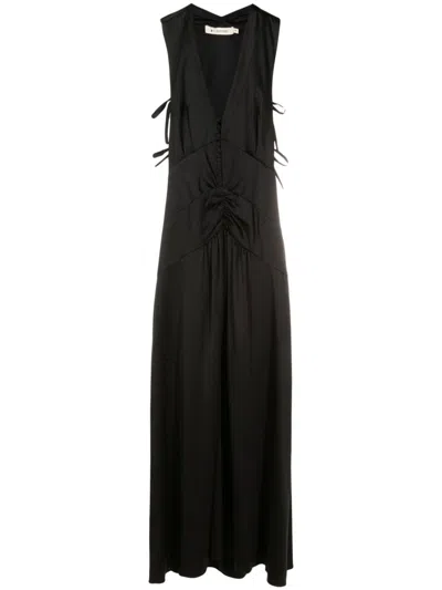 Lethicia Bronstein Teres Satin Maxi Dress In Black