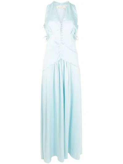 Lethicia Bronstein Teres V-neck Maxi Dress In Blue