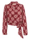 Lethicia Bronstein Wrap-tie Checked Top