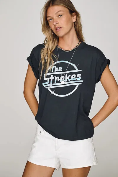 Letluv 100% Cotton The Strokes Tee In Black