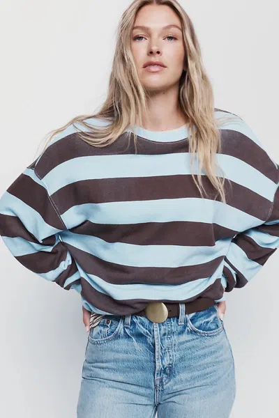 Letluv Cotton Long-sleeve Top In Blue