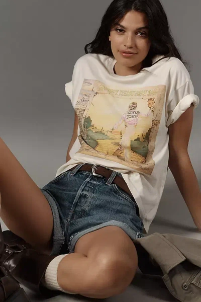 Letluv Elton John Graphic Tee In Beige