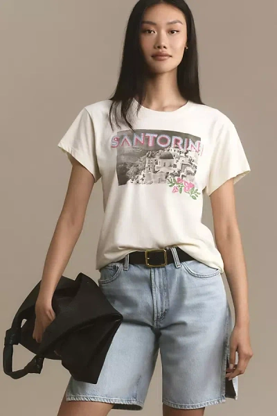 Letluv Embroidered City Graphic Tee In White