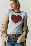 Letluv Heart Ringer Tee In Blue