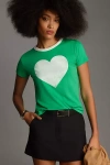 Letluv Heart Ringer Tee In Green