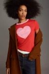 Letluv Heart Ringer Tee In Red