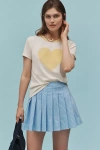 Letluv Heart Ringer Tee In Yellow