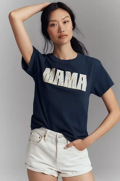 Letluv Mama Tee In Blue