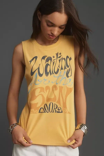 Letluv The Doors Waiting For The Sun Graphic Tank Top In Gold