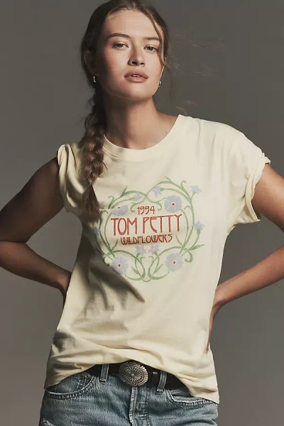 Letluv Tom Petty Wildflowers Graphic Tee In Yellow