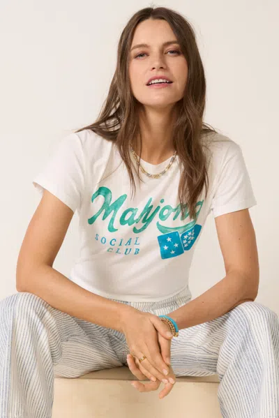 Letluv Watercolor Mahjong Tour Tshirt In White