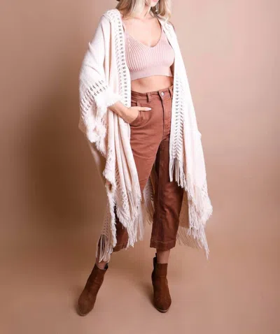 Leto Bohemian Wrap Shawl In Ivory