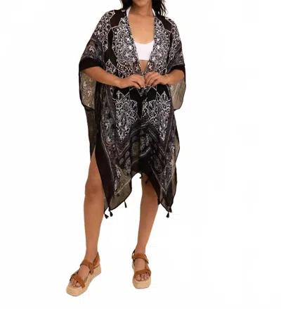 Leto Boho Festival Mandala Cardigan In Black