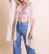 Leto Lightweight Floral Embroidered Tassels Boho Festival Kimono Wrap In White In White