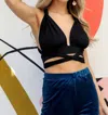 Leto Multiple Ways Convertible Wrap Bralette In Black In Black