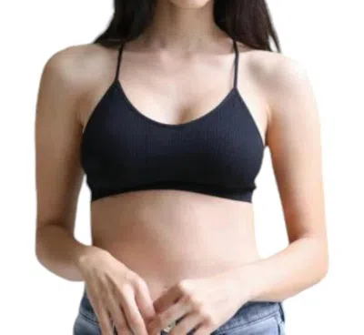 Leto Tattoo Mesh Racerback Bralette In Black