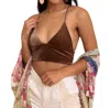 Leto Velvet Longline Bralette In Mocha In Brown