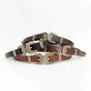 Leto Women's Double Buckle Vegan Leather Western Belt In Black In Multi
