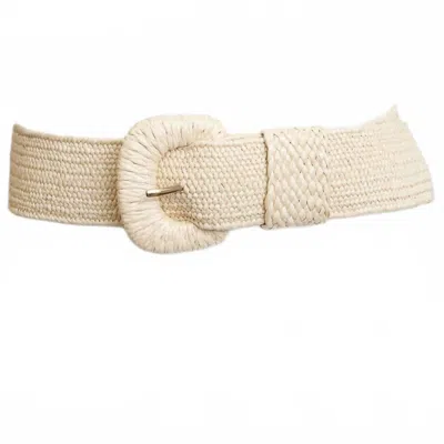 Leto Women's Stretchable Raffia Belt In Natural In Beige