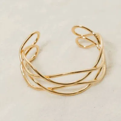Leto Women's Wavy Cuff Bracelet In Gold