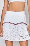 L'etoile Sport Floral Team Skort In White With Red, White, Navy