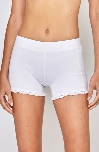 L'etoile Sport Lace Trim Shorts In White