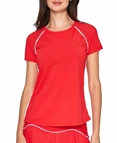 L'etoile Sport Performance Short Sleeve Tee In Red/white