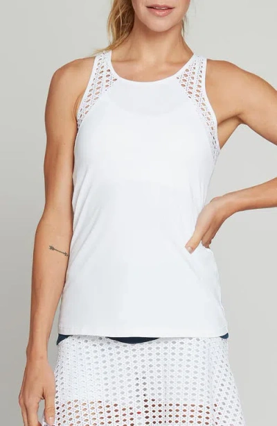 L'etoile Sport Pointelle Trim Tank In White