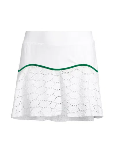 L'etoile Sport Women's Floral Skort In White Green