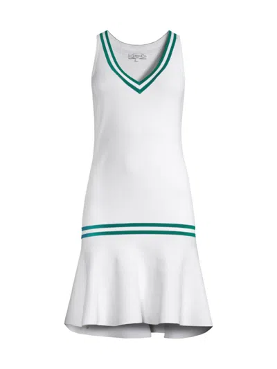 L'etoile Sport Women's Sweater Drop Waist Tennis Dress In White
