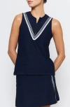 L'etoile Sport Zip Front Tank In Navy