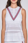 L'etoile Sport Zip Front Tank In White