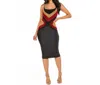 Let's Go Uptown Elegant Glitter Spaghetti Straps Midi Dress In Black Multi In Multi