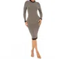 Let's Go Uptown Elegant Stripe Glitter Back Zipper Midi Bodycon Dress In Gold/silver In Brown