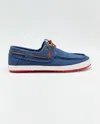 Let's Men's Canvas Deck Derby Shoes In Blue In Multi