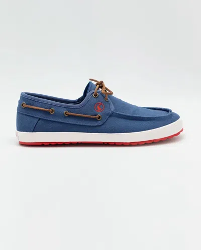 Let's Men's Canvas Deck Derby Shoes In Blue In Multi