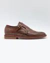 Let's Men's Double Buckle Monk Strap Shoe In Brown In Brown