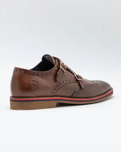 Let's Men's Leather Double-buckle Shoes In Brown