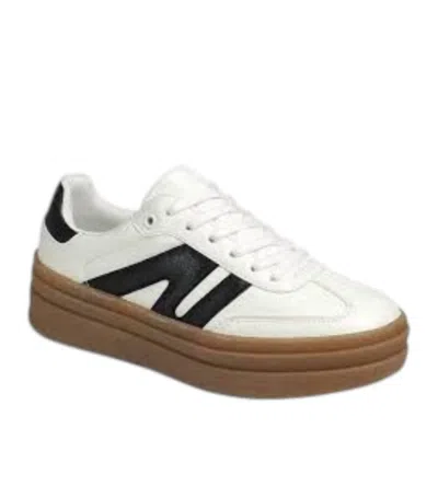 Let's See Style Women's Chunky Platform Low Top Sneakers In White